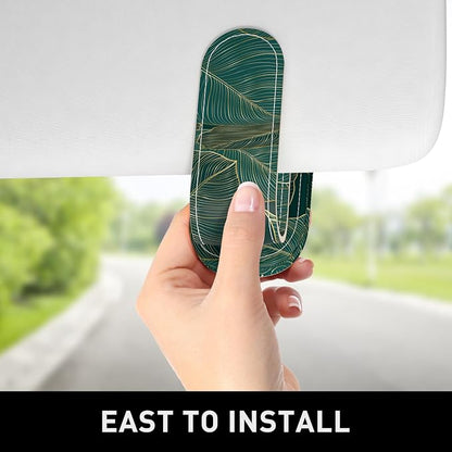 Sunglasses Holder for Car Visor, Magnetic Leather Car Sunglass Holder, Car Sun Visor Glasses Hanger Clip, Car Interior Accessories for Women Men, Fits All Size Eyeglasses - Image 4