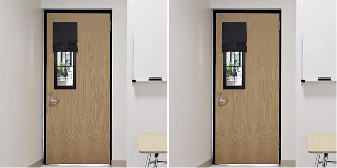 RYB HOME Blackout Shades for Classroom Window & Door Cover, W8 x L36, Black (Pack of 2) by RYBHOME