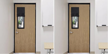 RYB HOME Blackout Shades for Classroom Window & Door Cover, W8 x L36, Black (Pack of 2) by RYBHOME
