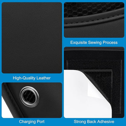 Accmor Car Seat Side Pocket Organizer, PU Leather Pouch Bag for Car Seat, Door, Window, Console, Registration Wallet Cards Trash Phone Sunglasses Holder Pocket for Auto - Image 8