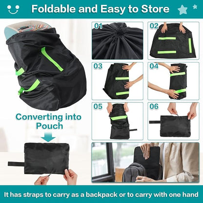 Waterproof Car Seat Bags For Airplane Travel, Durable Carseat Cover For Air Travel Car Seat Travel Bag with Shoulder Straps and 2pcs Luggage Tags For Airplane - Image 5