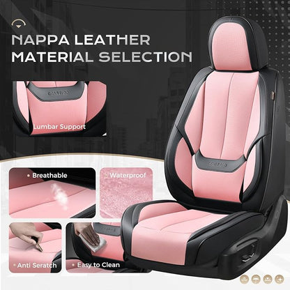 Coverado Car Seat Covers, Seat Covers for Cars, Waterproof Leather Auto Seat Protectors, Leather Car Seat Cushion, Car Interiors Accessories Universal Fit for Most Cars - Image 5