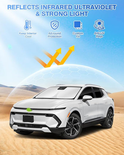 Canvcle Window Shades for 2024-2025 2026 Chevrolet/Chevy Equinox EV Accessories Windshield Sun Shade Side Rear Window Covers Sunshade Sun Shield Privacy Protection for Camping Keep Car Cool Black 5PCS - Image 2