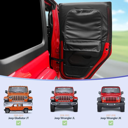 sukemichi Side Car Window Sunshades for Jeep Wrangler JK JL Gladiator JT Accessories, 2 Pcs Rear Window Sun Shade Privacy Full Covers/Half Shade for Jeep Wrangler, Window Curtains for Baby Protection - Image 2