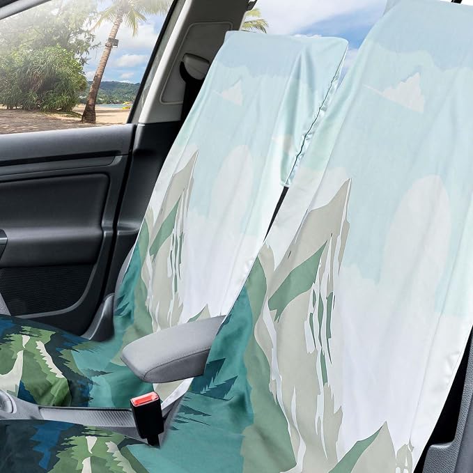 Hahafelt 1 Pack Car Seat Towel Cover with Storage Bag, Yosemite Style | 63 x 32 in Car Towel Seat Cover Non Slip Waterproof, Gym Workout Swimming Running, Machine Washable Sweat Absorbent Protector - Image 4