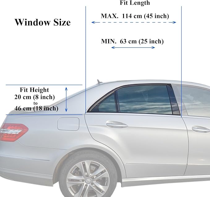 TFY Universal Car Side Window Sun Shade - Protects Your Kids from Sun Burn - Double Layer Design - Maximum Protection - Fit Most of Vehicle - 2 Pieces (Regular Contoured Window) | Universal Fit | Dual Layer | Glare reduction | Easy installation | Light... - Image 3