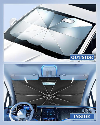 Portable for Toyota C-HR 2018-2023 2024 Windshield Sunshade Umbrella with Carry Bag, 2 in1 Ice Crystal Durable Compact Shade Umbrella UPF50+ UV Front Window Heat Insulation Protection Outdoor Camping - Image 8