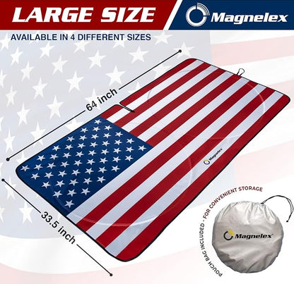 Magnelex American Flag Windshield Sun Shade, High-Resolution Car Sun Shield with Mirror Cut-Out for Automotive Interior Sun Protection Heat Reduction, Folding Car Sunshade - Large - Image 2