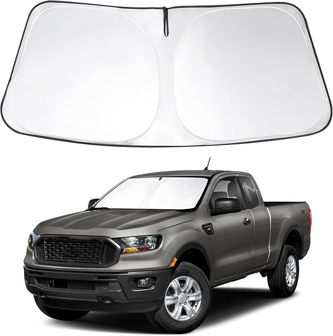 Windshield Sun Shade Sunshade for 2019-2025 2026 Ford Ranger | Full covered for windshield, Foldable & Durable, Block UV Rays, Reduce Heat, Easy to install, Keeps Car Cooler by LHFLIVE