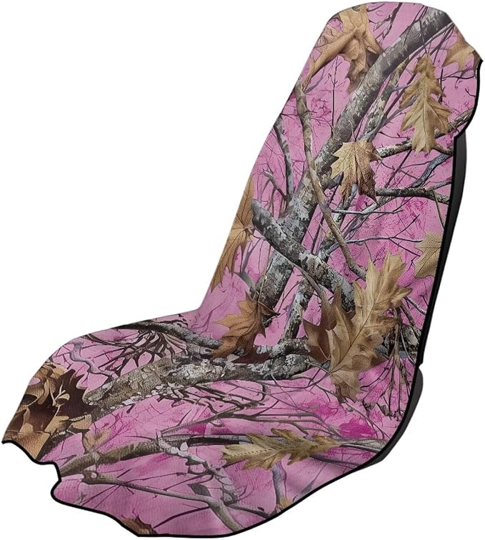 SEANATIVE Car Seat Towel Covers with Storage Bag Seat Post Workout Sweat Washable Cover for Car Towel for Dog Pet Workout Outdoor Sport Activities, Pink Camouflage Hunting Print by SEANATIVE