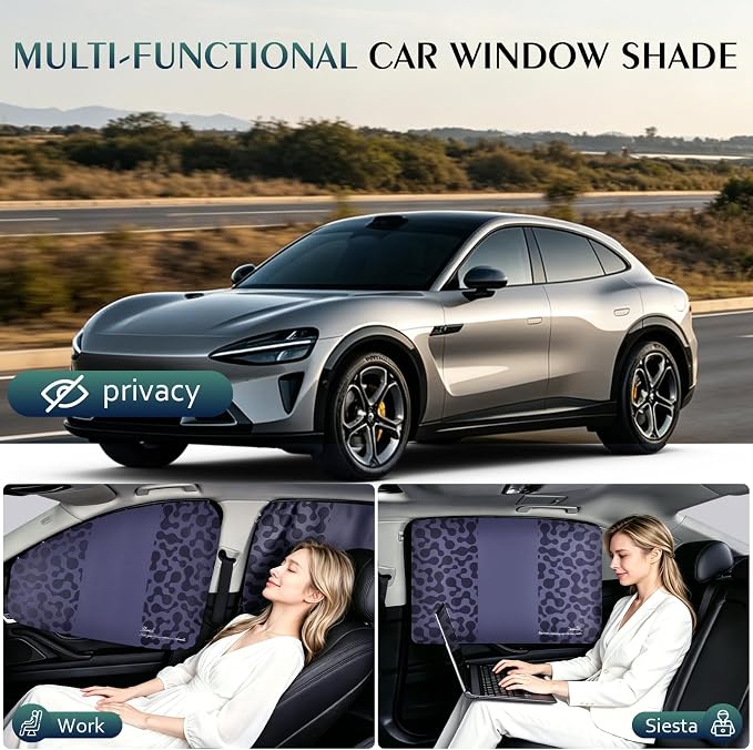 FLORICH Car Window Shades Car Shades for Side Windows Embedded Track 2 Pack Car Sun Shade Blocks Light & Heat, UV Protection for Baby Family Pet - Image 2