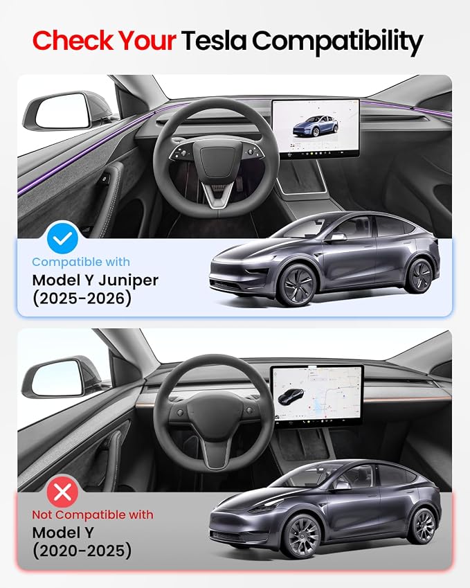 REEVAA Tesla Model Y Juniper (2026-2025) Sunshade Roof Accessories, Gray | OEM Fit;Full Blackout & Heat-Blocking; Protect Interior & Reduce A/C Workload; Two-Piece Magnetic Design Prevents Sagging - Image 7