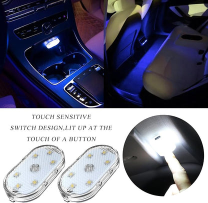 Wevdn 2 PCS Car LED Lights Interior Wireless, Magnetic Car Ambient Lighting with 6 Bright LED Lamp Beads, Portable USB Rechargeable Vehicle Interior Led Night Light for Car (Blue) - Image 5