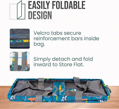 Extra Large Utility Tote Bag - Oversized Collapsible Reusable Wire Frame Rectangular Canvas Basket With Two Exterior Pockets For Beach, Pool, Laundry, Car Trunk, Storage - Camping - Image 6