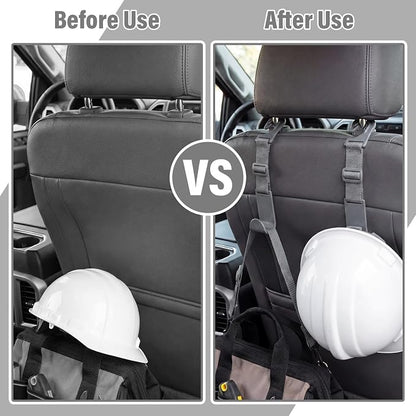 Unittype 4 Pcs Hard Hat Hook for Truck Adjustable Hard Hat Holder Hardhat Holder Truck Seat Back Organizer 55 lb Load Heavy Duty Hardhat Buddy Hanger Storage Car Vehicle Headrest Bag Gear (Grey) - Image 4