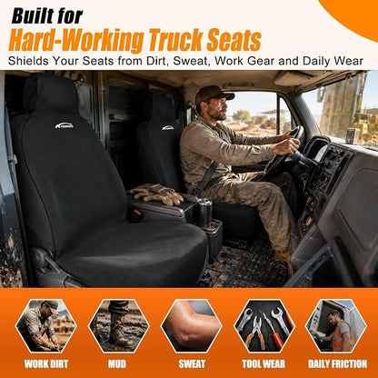 Seat Covers for Trucks, Waterproof Towel Seat Protectors, 1 Pack | 67x30 in Large Size, Sweat-Absorbent Microfiber, Anti-Slip, Quick Drape-On, Front Seat Coverage for Work, Gym, Beach, Pet - Image 8