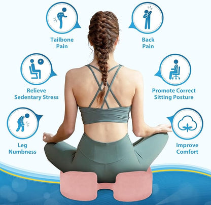 BlissTrends Thick Seat Cushion for Office Chair & Car Seat, XL, Pink | Memory Foam with Removable Cover, Ergonomic Tailbone & Sciatica Support for Pressure Relief and Long Sitting, 3.9" Thick - Image 2