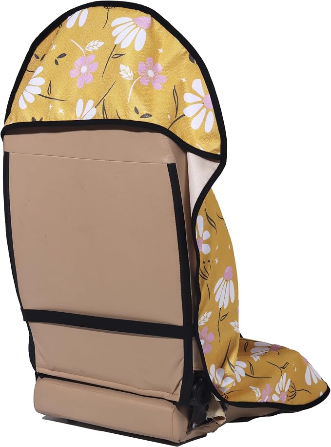 Car Seat Cover Protector Front Seats,for Gym Workout,Running,Swimming,Beach and Hiking,Waterproof Sweat Towel Bucket Seat Covers for Cars SUV Trucks (Chamomile and Yellow, 1Pcs) - Image 2