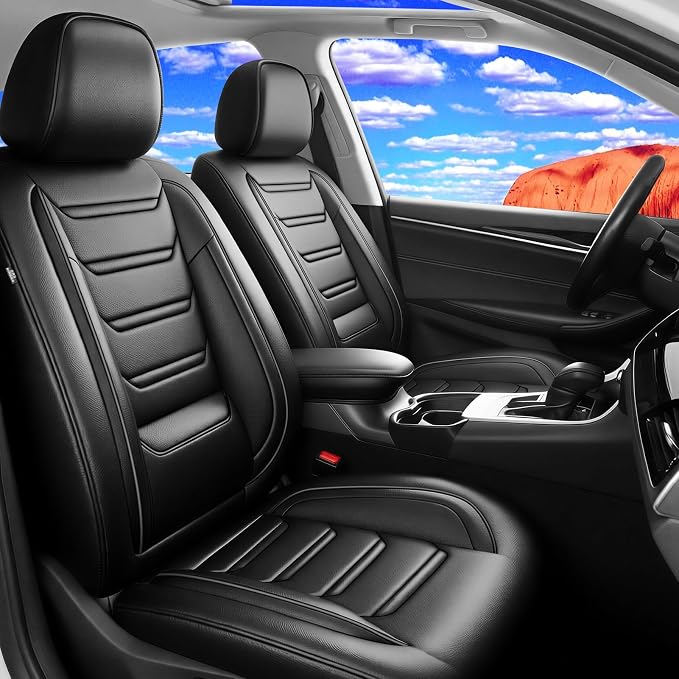 Fit CX-90 Seat Covers Custom Fit for Mazda CX-90 2024-2026, 5 Seats | Premium Leather Full Coverage Protectors, Waterproof, Breathable, Scratch Resistant, Easy Wipe, Airbag Compatible, Black by FiveFox
