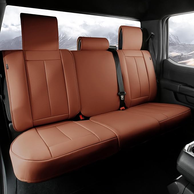 Coverland Custom SUV Car Seat Covers for 2009-2018 Subaru Forester | Premium Waterproof Faux Leather Non-Slip Memory Foam Airbag Compatible Custom Fit Interior Protector [Rear Seat-Camel Brown] by Coverland