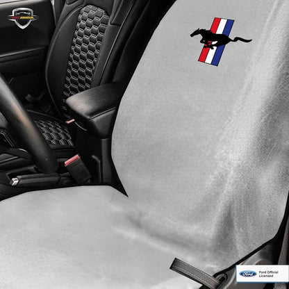 Seat Armour Seat Protector Towel for Mustang Pony – Soft Machine Washable Car Seat Cover Towel – Easy to Install, Multipurpose Car Seat Towel – Gray - Image 7
