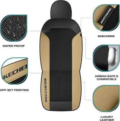 Skechers Car Seat Covers,GOGA Mat Oxford Cloth Seat Covers,Waterproof Car Seat Covers Full Sets,Automotive Universal Fit Seat Cover for Most Cars, Suvs, Trucks,Beige - Image 4