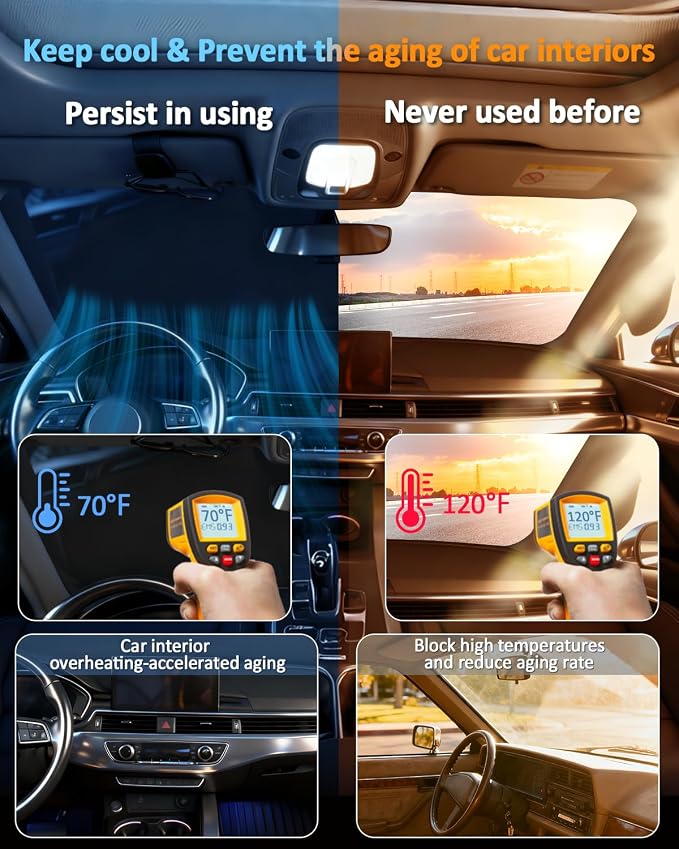 Windshield Sun Shade for RX 300 350 450 FSport 2010-2015 4 Layers | Front Windows Shade Cover Custom Fit RX Sun Visor 250T Retractable Shade Blocks UV Rays Car Accessories - Image 3