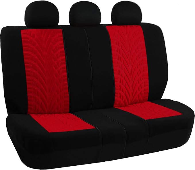 FH Group Full Set Travel Master Car Seat Covers, Airbag and Split Rear Car Seat Cover Universal Fit Interior Accessories for Cars Trucks SUV, Automotive Seat Covers, Red - Image 8