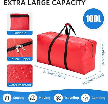 Extra Large travel duffel bag with Strong Handles, Waterproof duffel bag, Durable Zippers, Extra Large Storage Totes for Space Saving and Moving Supplies - Image 2