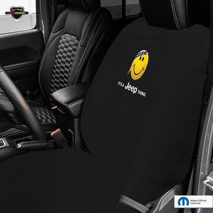 Seat Armour Seat Protector Towel 'Jeep Smiley Face' - Soft Machine Washable Jeep Seat Cover Towel - Easy to Install, Multipurpose Jeep Seat Towel - Black - Image 5