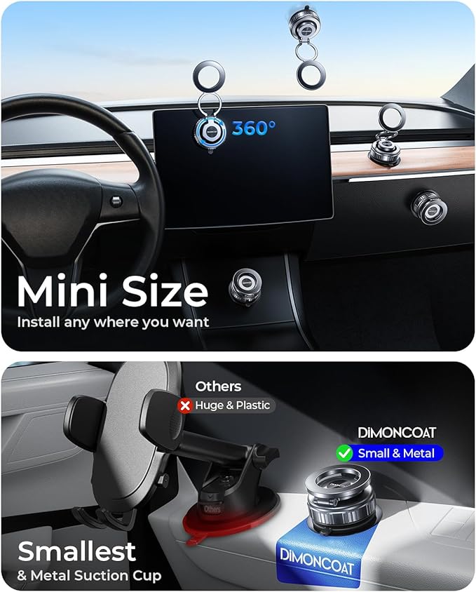 2-Pack Vacuum Magnetic Phone Holder for Car [All-Metal & 119+lbs Suction] | 360 Adjustable Suction Phone Mount for Magsafe Car Holder, [Military-Grade] Car Phone Holder for iPhone 17 Pro Max 16 15 14 - Image 2