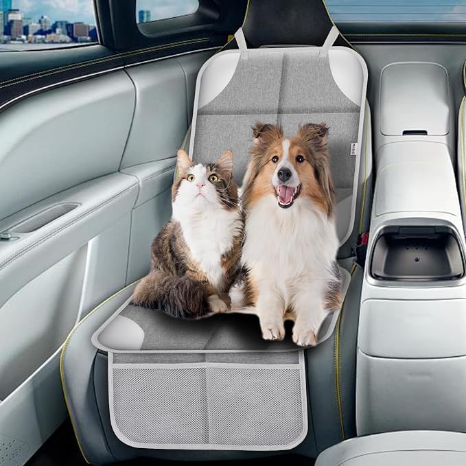 Meolsaek Car Seat Protector for Child Car Seat，Non-Slip Backing No Imprints | Durable Car Seat Mat 600D Fabric, Waterproof Car Seat Cover with Thick Pad - Image 5