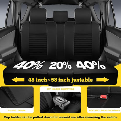 Car Seat Covers Full Set, Faux Nappa Leather, for Sedans and SUVs | Full Set, Waterproof, Airbag Compatible - Image 5