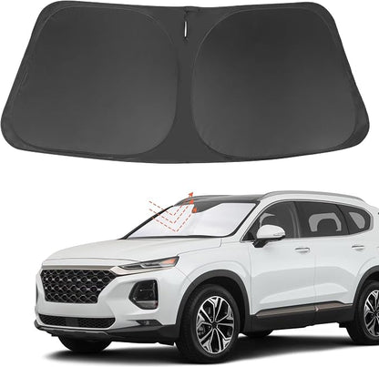 Front Windshield Sun Shade Foldable Car Front Window Sun Shade Windshield Shade Custom Fit for 2019-2023 Hyundai Santa Fe SE SEL SEL Plus Block UV Rays Heat Keep Cooler by FannycCargoCover