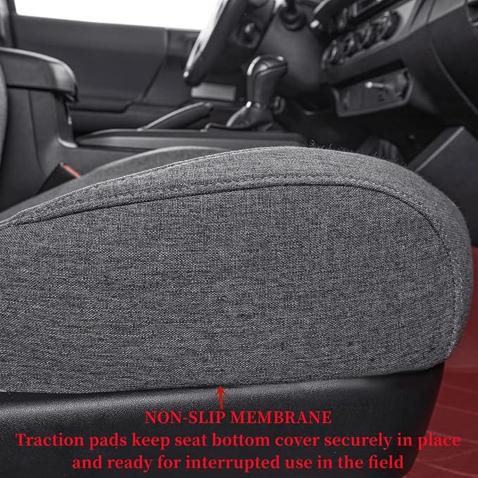 Tacoma Seat Covers Custom Fit for 2016-2023 Toyota Tacoma Access/Xtra Cab SR SR5,Fully Covered Breathable Polyester Truck Seat Protector-Full Set(Gray) - Image 7