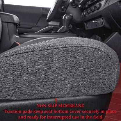 Tacoma Seat Covers Custom Fit for 2016-2023 Toyota Tacoma Access/Xtra Cab SR SR5,Fully Covered Breathable Polyester Truck Seat Protector-Full Set(Gray) - Image 7