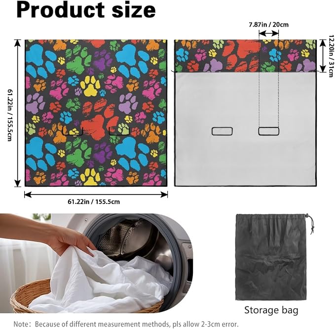 Coorful Dog Paw Pattern Rear Car Seat Cover Waterproof Bench Seats Protector for Most Vehicles Cars Truck SUV, Universal Automotive Backseat Protector with Anti Slip Back - Image 7
