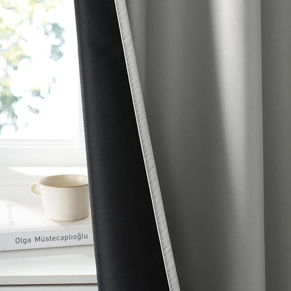 RYB HOME Bedroom Blackout Curtains 84 inches Long, 100% Blackout | Thermal Insulated, Noise Reducing, Curtains for Living Room Nursury, For Sleep, W42 x L84, Biscotti Beige - Image 3
