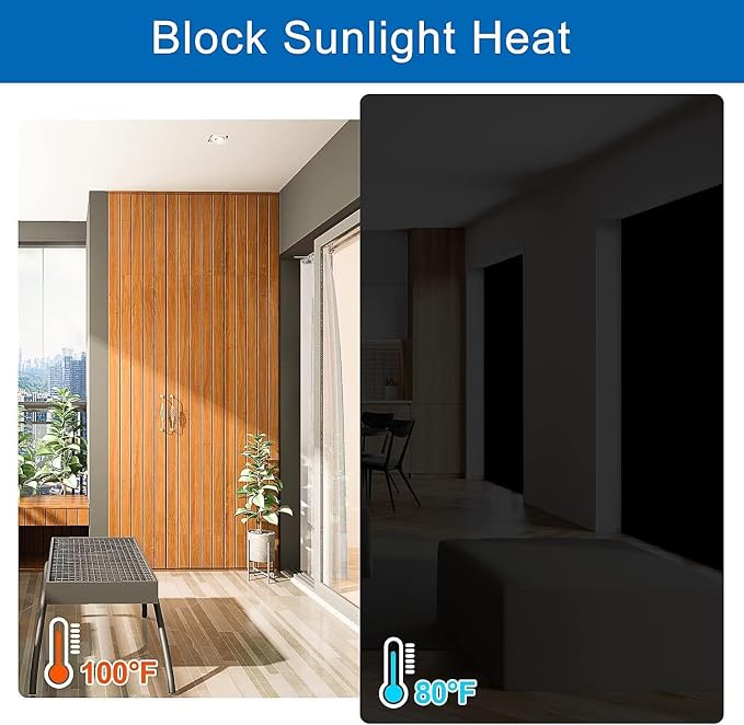100% Blackout Shade for Bedroom 59"x47",Magnetic Blackout Window Cover | No Drill, Cuttable,Indoor Window Shade, Adhesive Blackout Curtains with Magnet and Hook&Loop Tapes,Use for Home,Nursery - Image 5