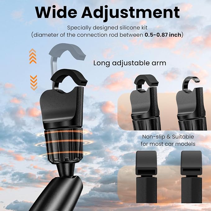 Phone Holders for Your Car, Rear View Mirror Phone Holder, 360° Rotating Car Phone Holder Mount Compatible with All 4"-7" iPhone and Android Cell Phones - Image 2