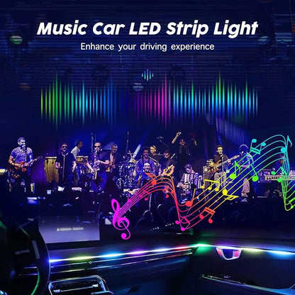 Car LED Strip Lights, Interior Car Ambient Lighting Dream Color | Wireless APP and RF Remote Control, Music Mode Dynamic Chasing Acrylic LED Lights for Car Decoration - Image 5