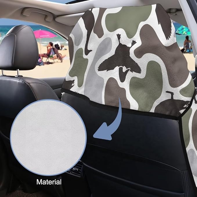SEANATIVE Duck Hunting Car Cushion Towels Absorbent Towel for Car Seat Scratch-Resistant Automotive Seat Covers Breathable Sweat Towels for Yoga & Hot Weather Driving - Image 6