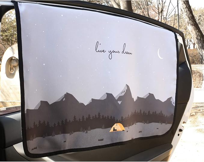 Magnetic Car Sun Shade Curtain for Side Window – Sun Blocker and UV Protector for Baby, Kids, and Pets – Universal Fit with Built-in Magnets for Steel-Framed Door (Be-Camping Curtain) - Image 2