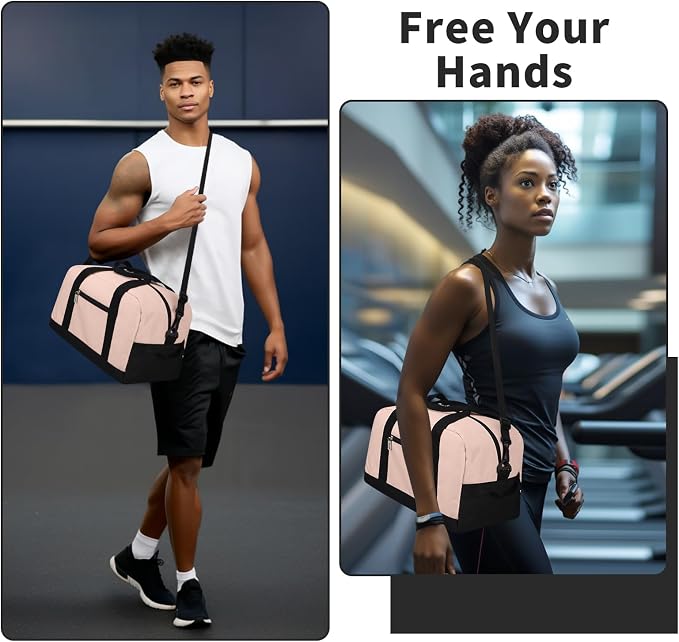 Apenze Small Gym Bag 14 inch lightweight Carry On Mini Duffel Bag for Travel Sport - Pink - Image 7
