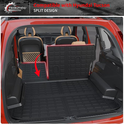 Floor Mats Set for 2022-2025 2026 Hyundai Tucson | NOT for PHEV & N-Line, Trunk Mat Cargo Liner Cargo Mat TPE All Weather Back Seat Cover Protector 2024 Tucson Accessories - Image 8
