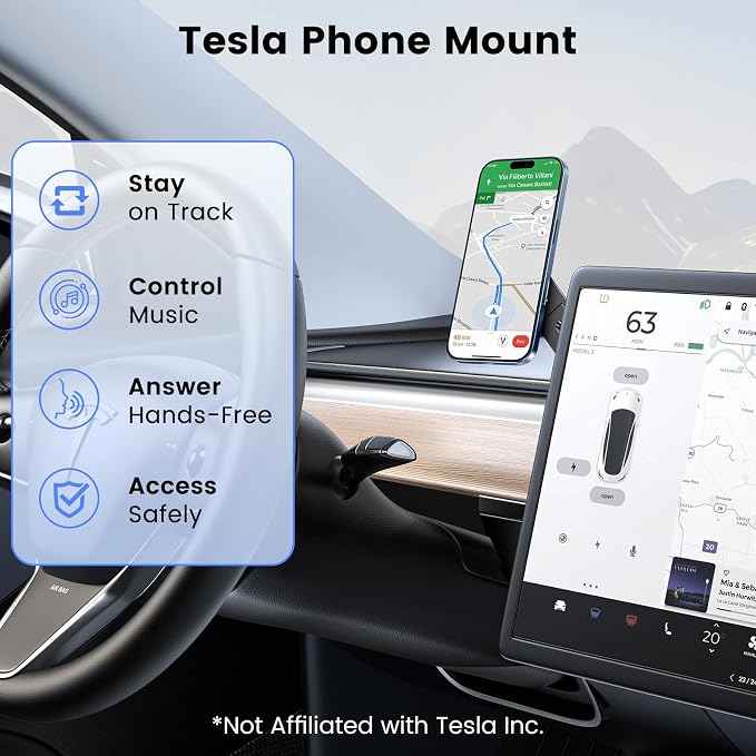 Magnetic 2PC Phone Holder for Laptop, MagSafe Laptop Phone Mount for iPhone 17/16/15/14/13/12 & All Phones, 180°Adjustable Phone Side Mount for Monitors for Tesla 3/Y - Image 8
