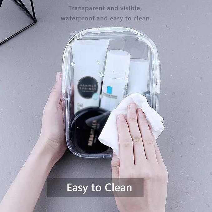 Buminee Clear Pouch, Makeup Bag, 6.6"x2.3"x4.7" TSA Approved Toiletry Bag-1 Pack All Clear - Image 6