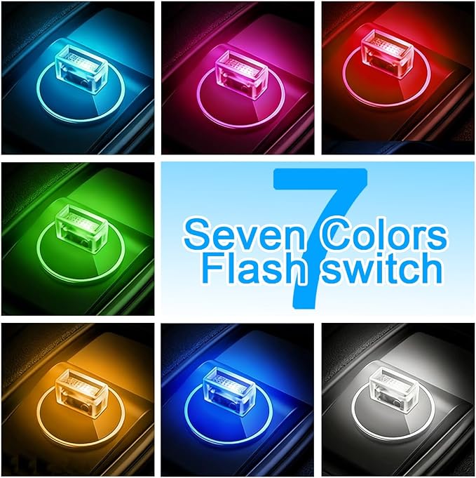 4PCS USB LED Car Interior Atmosphere Light, Plug-in USB Interface Vehicle Ambient Lamp, Automotive Interior Night Decoration Lamp, Universal for SUV Automobile Truck (Green) - Image 5