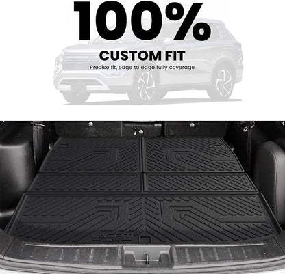 LASFIT Cargo Mat & Backrest Mats for 2022-2025 Mitsubishi Outlander | Not Fit PHEV or Sport Models, 3D Custom Fit TPE All Weather Trunk Liner, Full Coverage Secure-Fit Cargo Liner, Easy to Wash - Image 2