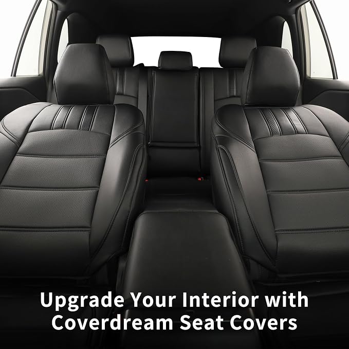 Faux Leather Seat Covers for 2022-2026 Toyota Corolla Cross Hybrid | Full Set Suv Seat Cushion for Corolla Cross L/XLE/LE,Luxury Waterproof Car Seat Protector,Factory Look,Black-Carbon - Image 3